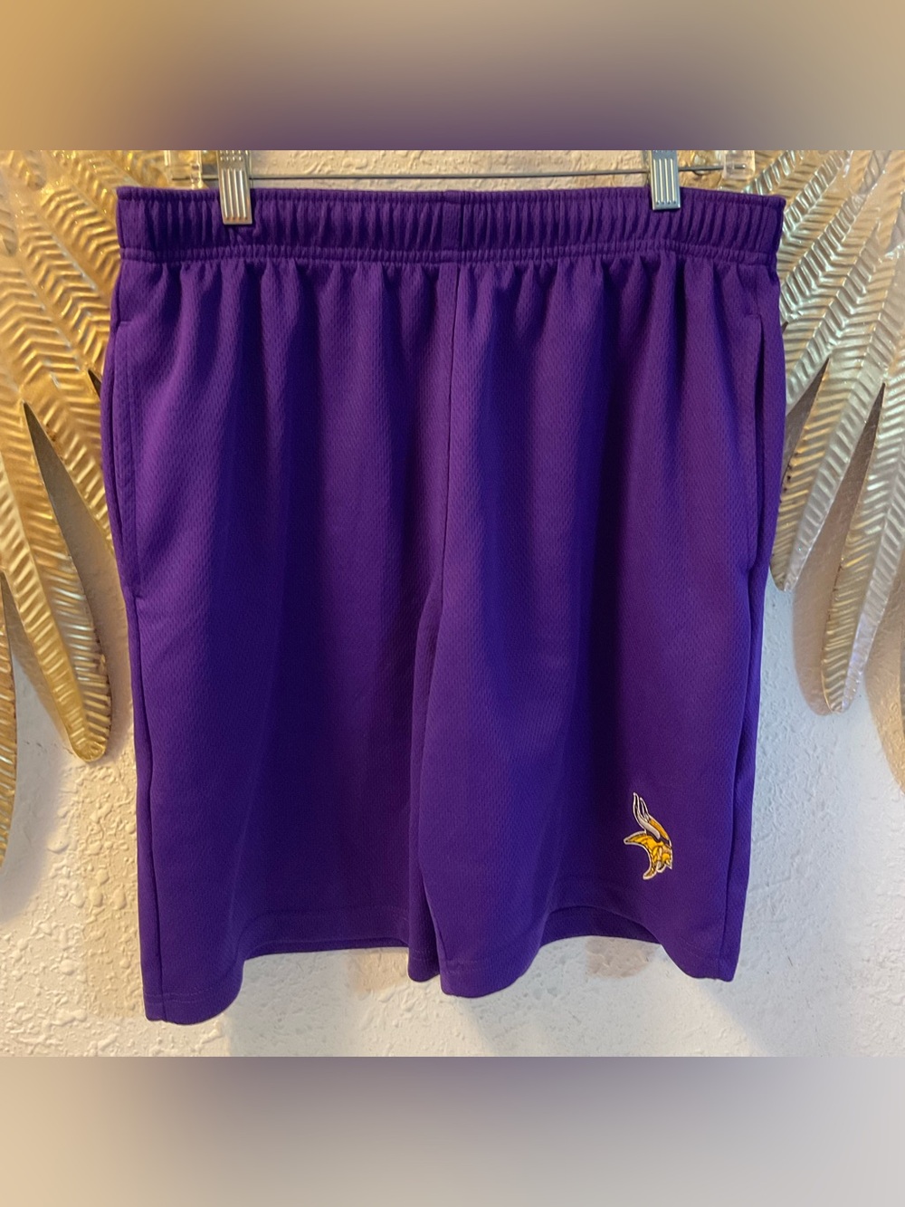 NFL Vikings basketball shorts embroidered logo